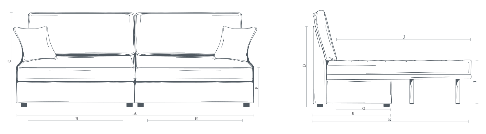The Ablington 2 Modules Sofa Bed