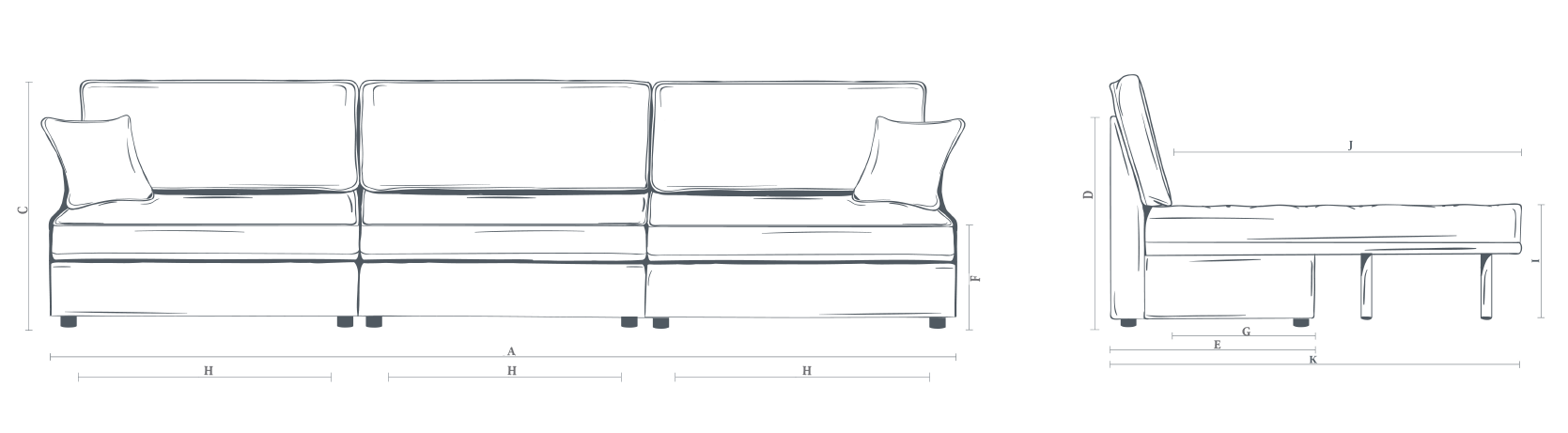 The Ablington 3 Modules Sofa Bed
