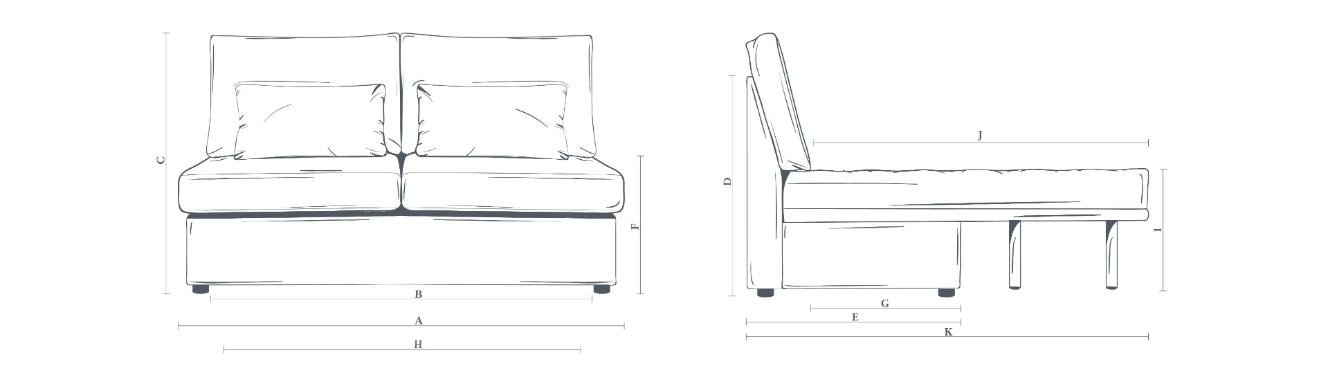 The Minety 2 Seater Modular Sofa Bed