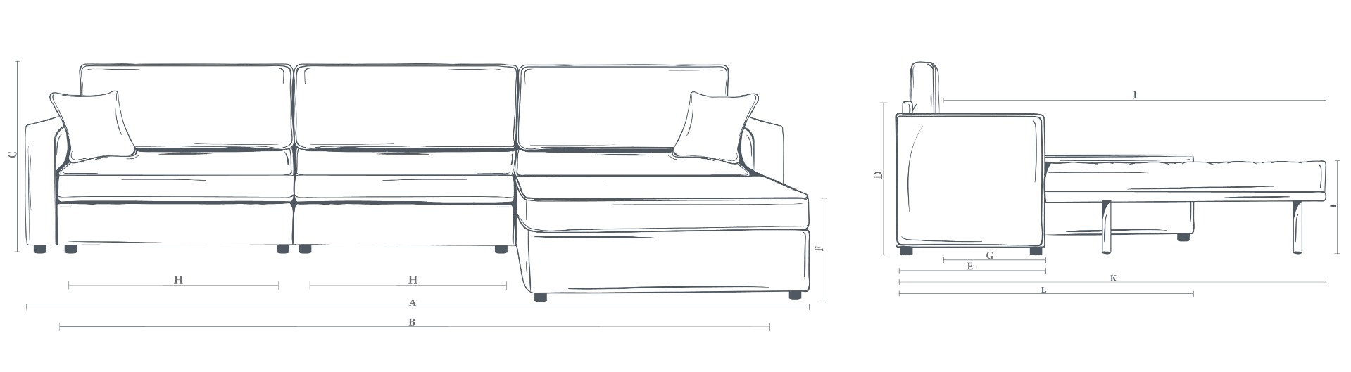 The Westbury 3 Modules Sofa Bed + Ottoman