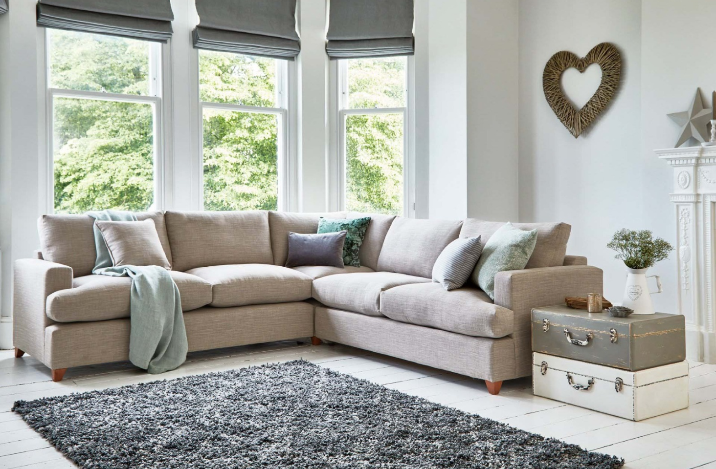 Luxury handmade green velvet chaise sofa